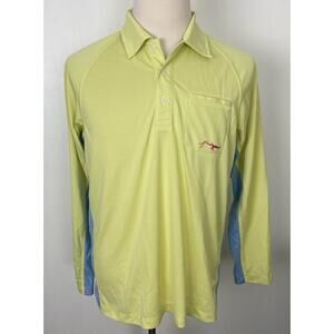 Men True Flies performance pocket long sleeve athletic polo shirt, L